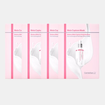 [총 20매] 동국제약 센텔리안24 마데카 멜라캡처 앰플 마스크 5매 4박스 / 기미 잡티 멜라닌 주름 개선에 도움, 마데카멜라캡쳐앰플