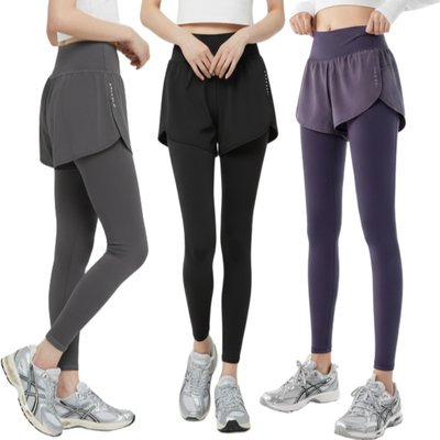 여성 반바지레깅스 운동 요가 필라테스 투인원 9부 레깅스 바지 헬스 쫄바지