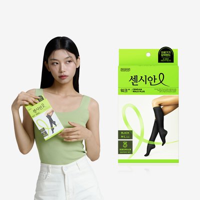 동국제약 센시안 메디컴프밴드 워크 (블랙 S-M / M-L) 의료용 밴드 종아리 압박 스타킹 남여공용, 다리의료기기 허가