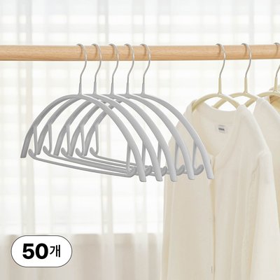 얼라이브즈 논슬립 어깨뿔방지 멀티 코팅 라운드 니트 옷걸이- 그레이, 50개