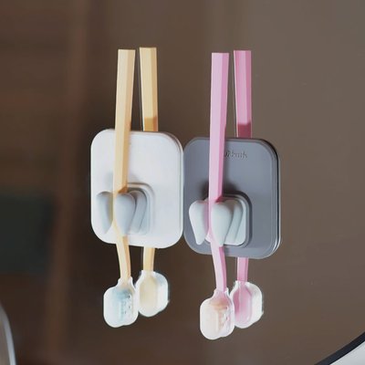 칫솔꽂이 거치대 Tooth 칫솔걸이 1P 실리바스 무타공 거꾸로 실리콘흡착