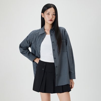 [미쏘] 오버핏 체크 셔츠_MIWYWG311C