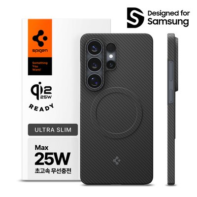 Qi2 25W 인증 갤럭시 맥세이프 케이스 초슬림 카본 에어스킨아라미드 맥핏 갤럭시S26 울트라, 아라미드, 블랙