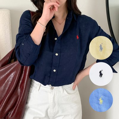 폴로 린넨 셔츠 여성 랄프로렌 여름 남방