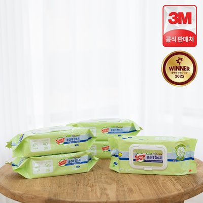 3M 물걸레청소포 베이직 더블액션 플러스 대형 150매 (30매 x 5개) 일회용 청소물티슈 스카치브라이트