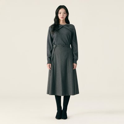 [N배송] 로엠 울 플레어 롱 스커트 RMWHG11R11