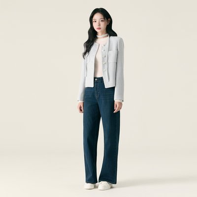 [N배송] 로엠 벨로아 기모 와이드 데님 팬츠 RMTJG11G11