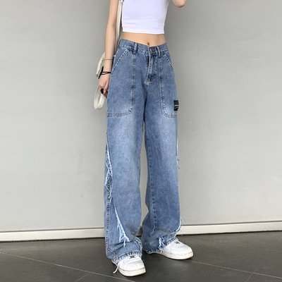 하이웨스트청바지 와이드 통 블루핏데님 봄 가을 키작녀 워싱 데님 부츠컷 연청