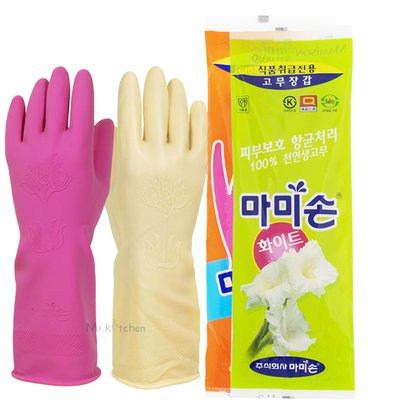 마미손 고무장갑 양손 설거지 고무장갑 식품용 소 라텍스