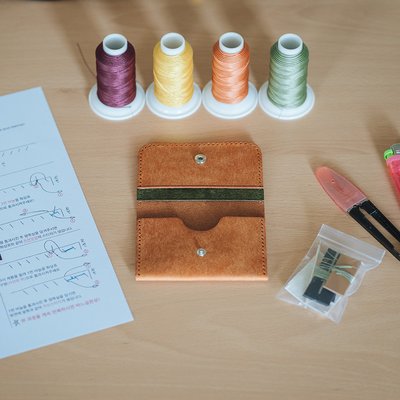 가죽공예 카드지갑 만들기 DIY 키트 체험 선물용