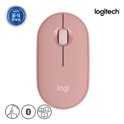 로지텍 코리아 Pebble2 M350S 페블 블루투스 무선 마우스 더스티 로즈